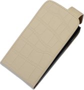 Wit Krokodil Classic Flip case hoesje voor Samsung Galaxy Note 3 Neo N7505