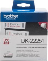 BROTHER - Brother DK22251 Black/red On White Roll (6.2 Cm X 15.24 M) 1 Roll(s) Label Continuous Paper - DK22251