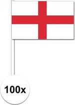 100x Engelse zwaaivlaggetjes 12 x 24 cm