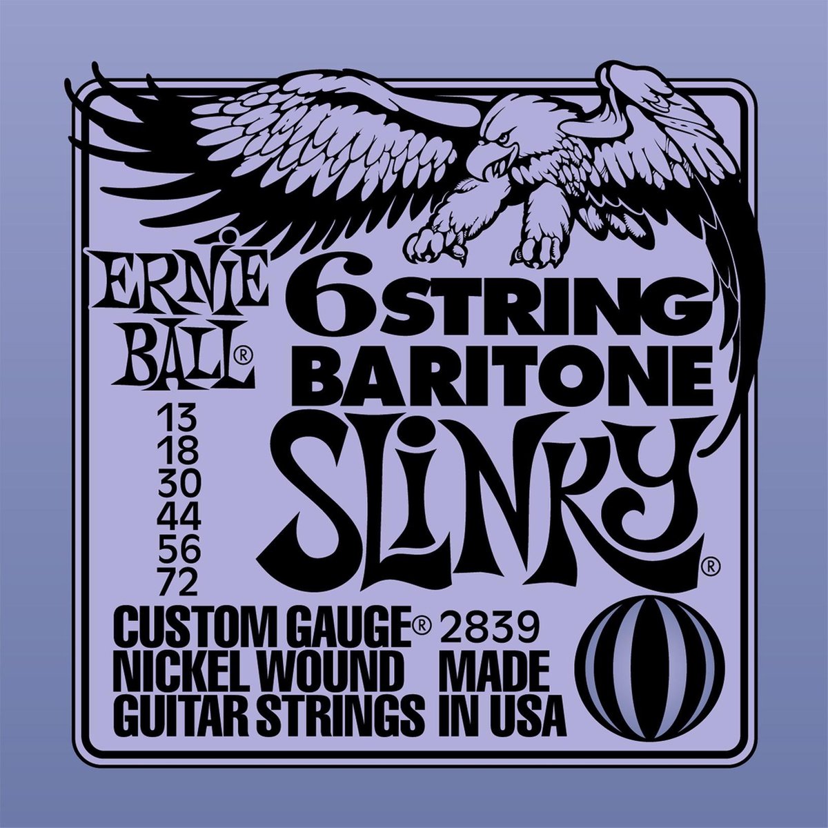 Ernie Ball EB2839 13-72 Slinky Baritone nikkel Plated - Snaren