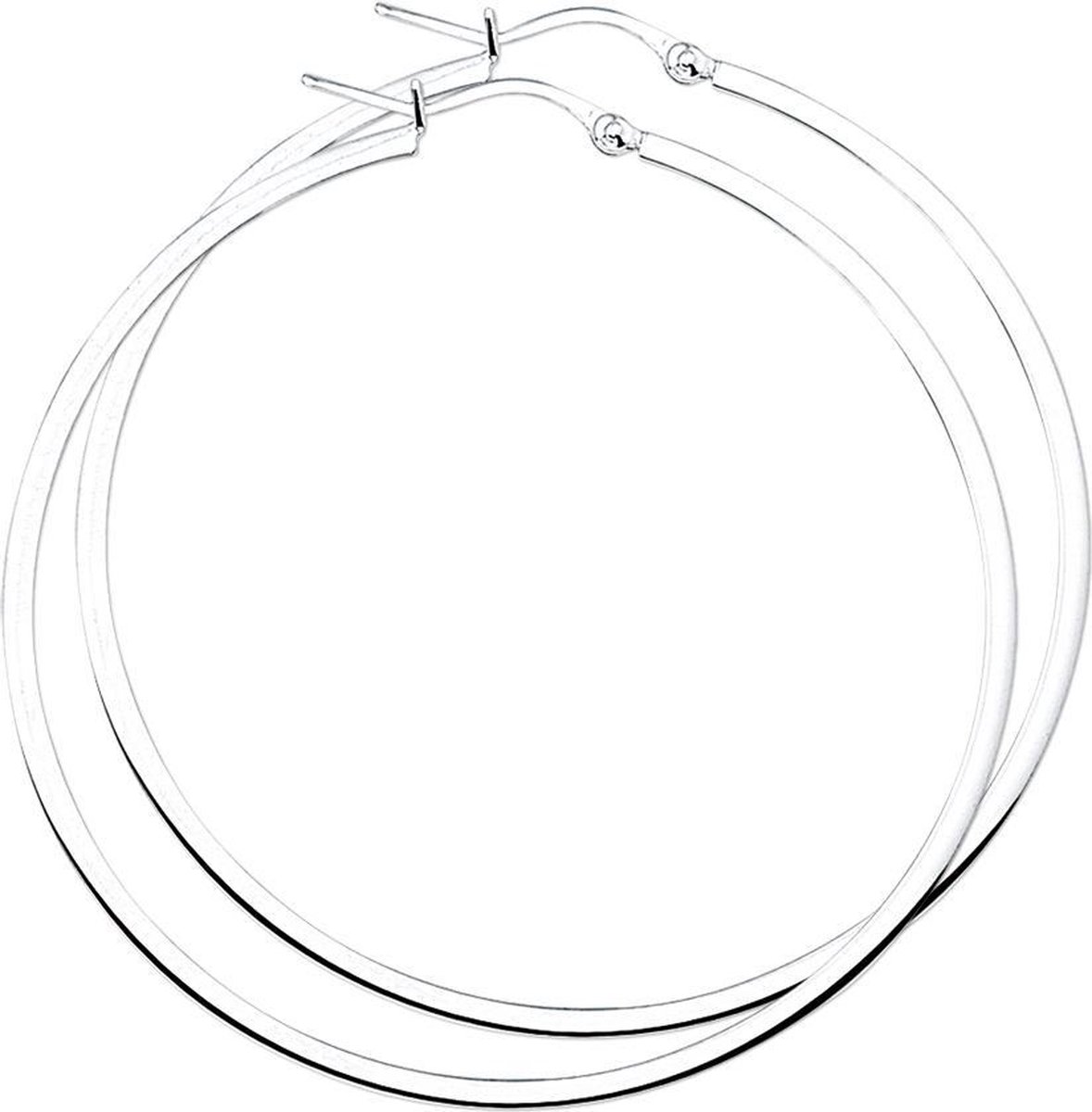 The Jewelry Collection Oorringen Vierkante Buis - Zilver