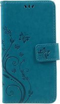 Shop4 - Samsung Galaxy A5 (2017) Hoesje - Wallet Case Vlinder Patroon Blauw