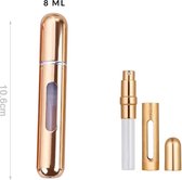 Mini (na)vul parfum flesje - Nieuwste model 2021 met beter navulbaar ventiel - Parfum verstuiver - Mini parfum verstuiver -Gouden mini parfum verstuiver -