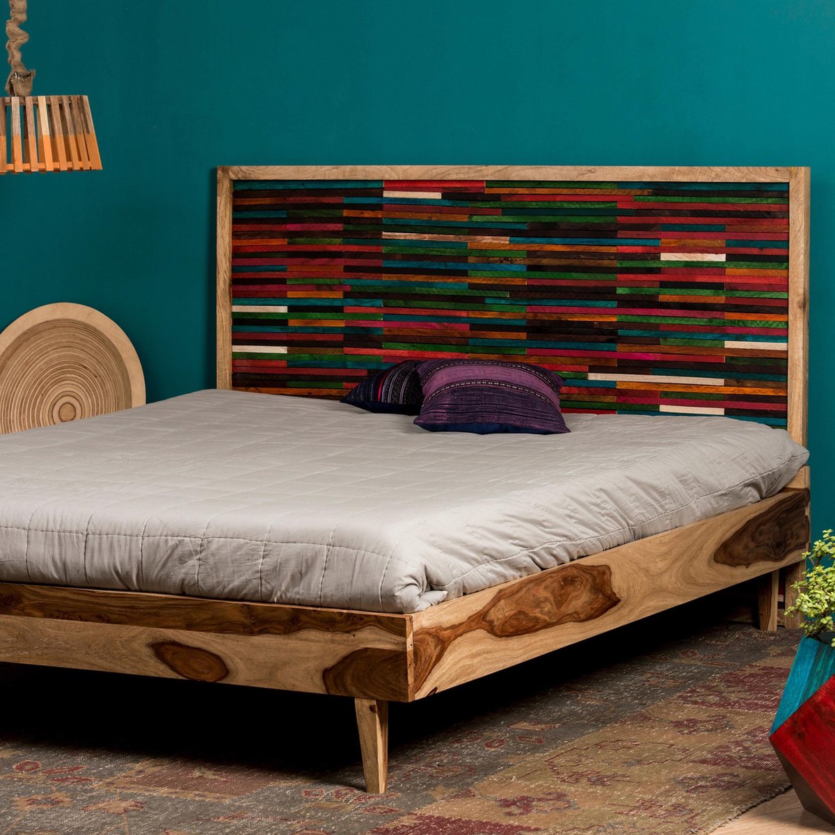 geboorte Wasserette Seminarie Native Home tweepersoonsbed 180 x 200 cm - bed frame hout - zonder matras -  met... | bol.com