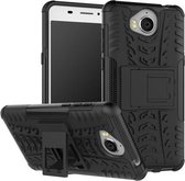Kickstand Case Hoesje Huawei Y6 2017 - Zwart