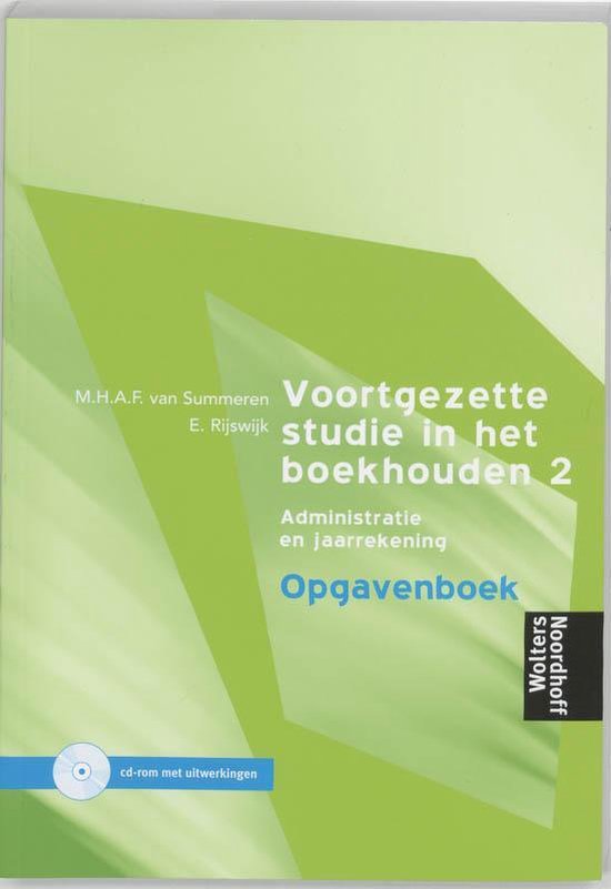 9789001818296 - Voortgezette Studie In Het Boekhouden 2 Dl Opgaven + Cd-Rom