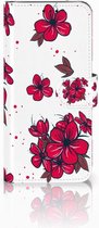 Coque Housse pour Samsung Galaxy J6 2018 Portefeuille Fleur Rouge