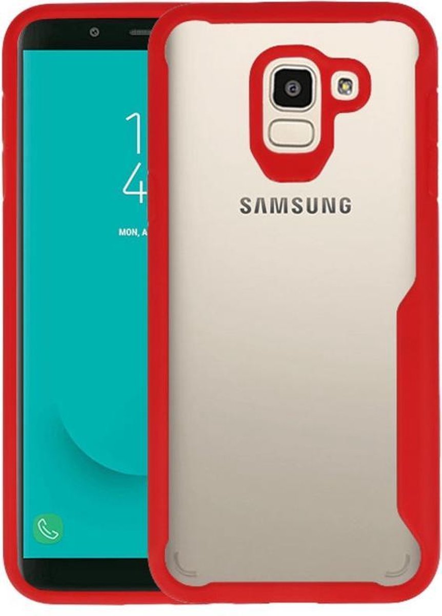 Rood Focus Transparant Hard Cases Samsung Galaxy J6