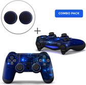 CPU / Blauw Combo Pack - PS4 Controller Skins PlayStation Stickers + Thumb Grips