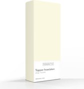 Luxe Katoen Topper Hoeslaken Ecru | 200x200 | Ademend En Verkoelend | Uitstekende pasvorm