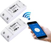 WiFi Schakelaar Smart Home 10A / 2200W Smart Switch met telefoon app / maakt alles slim / geschikt voor Amazon Echo en Google Home Duo Pack
