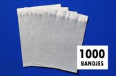Grootverpakking: CombiCraft Blanco Tyvek Polsbandjes Zilver - 1000 stuks