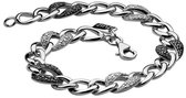 Zinzi zia791 - Zilveren armband gourmet - Zirconia's - Zwart