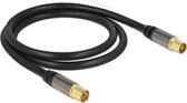 DeLOCK coax-kabels Antenna Cable IEC Plug > IEC Jack RG-6/U 1 m black