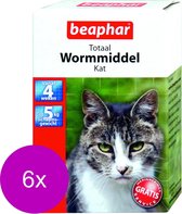 Beaphar Wormmiddel Totaal Kat - Anti wormenmiddel - 6 x 10 stuks < 5 Kg