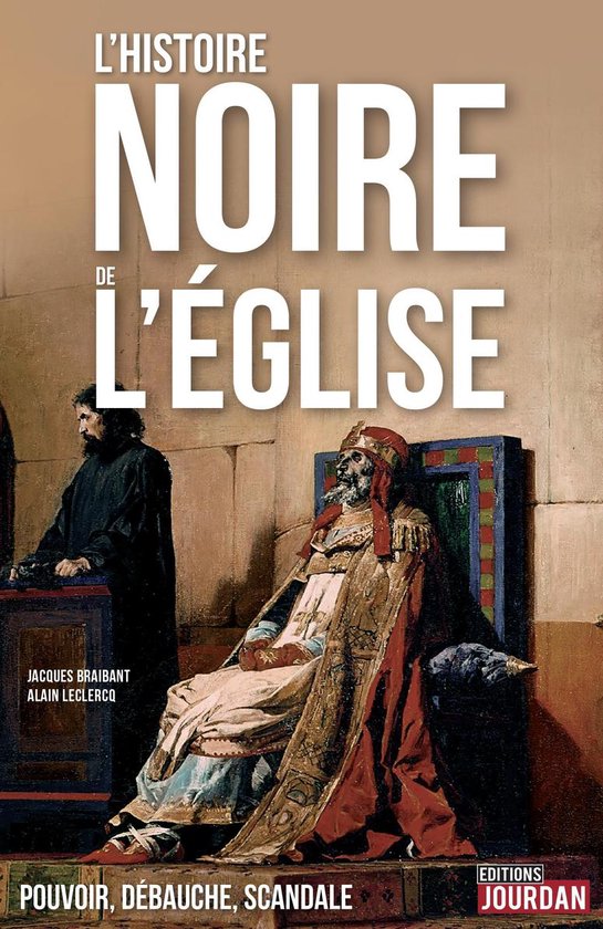 Couverture du livre L'HISTOIRE NOIRE DE L'ÉGLISE. Image de deux hommes en costume historique.