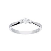 Glow ring met diamant verlovingsring - 3-0.145 ct G/SI - witgoud 14kt - mt 52