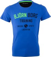 Bjorn Borg Kempo T-shirt Sportshirt - Maat S  - Mannen - blauw/zwart/groen