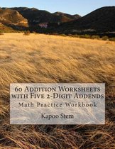 60 Addition Worksheets with Five 2-Digit Addends