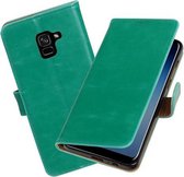 BestCases - Samsung Galaxy A8 Plus 2018 - A730F Pull-Up booktype hoesje groen