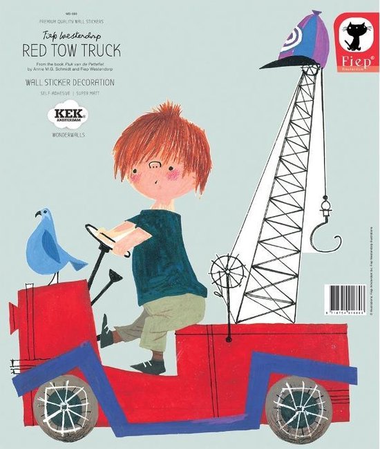 KEK Amsterdam| Red Tow Truck Muursticker