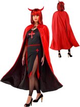 Vampier Cape Halloween - Rood-Zwart omkeerbaar