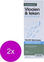 Tick Off Wash Away Shampoo Hond - Anti vlooienmiddel - 2 x 200 ml