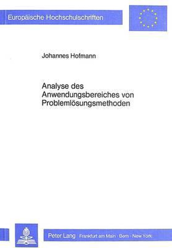 Analyse Des Anwendungsbereiches Von Problemloesungsmethoden - cover