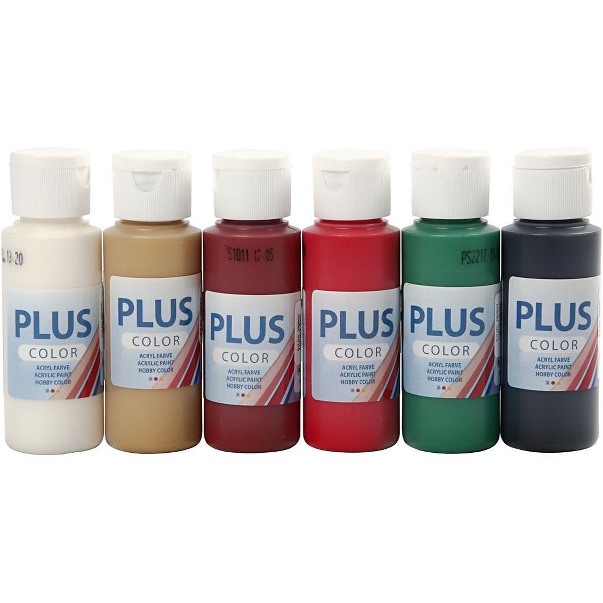 Plus Color Acrylverf - Verf - Set van 6x60 ml - Kerstkleuren