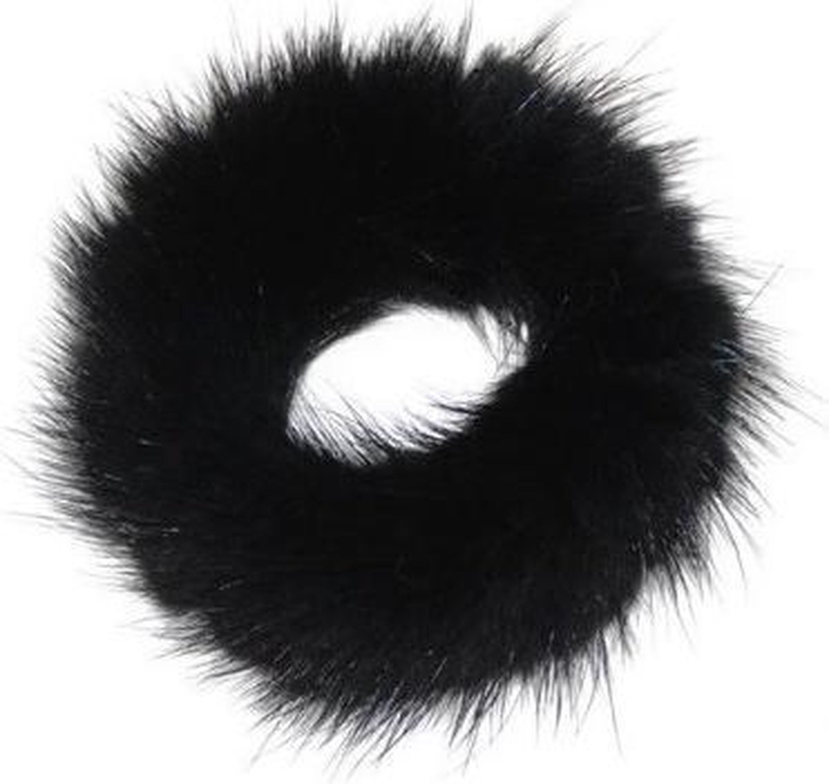 Fluffy scrunchie/haarwokkel, zwart - Keer