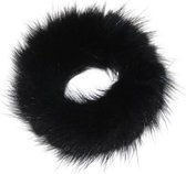 Fluffy scrunchie/haarwokkel, zwart