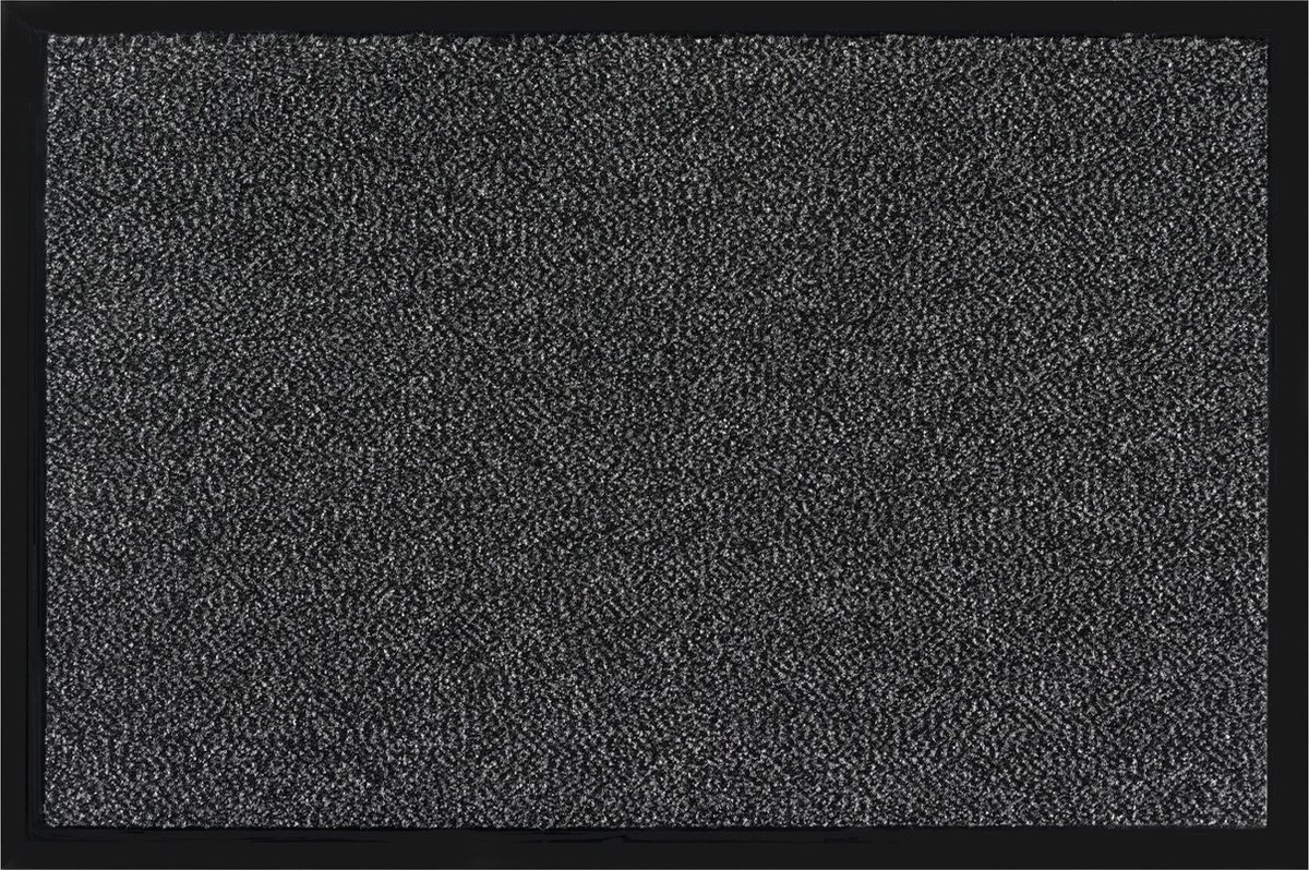 MD Entree - Deurmat - Shannon - Antraciet - Vloerkleed - Met antislip - Wasbaar- Vocht absorberend - Hoge dichtheid 600gr/m2 - 90 x 150 cm