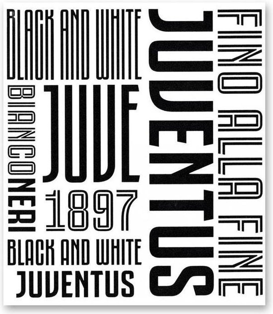 Juventus Muursticker Sticker Graphic 2 feuilles d'autocollants Zwart/ blanc  | bol.com