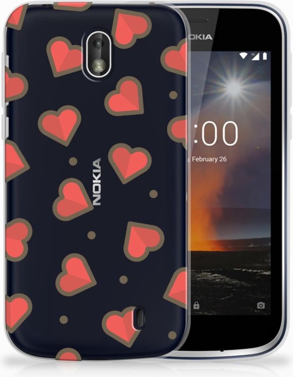 Back Cover voor Nokia 1 TPU bumper Hearts