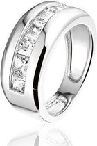 Montebello Ring Diane - Dames - Zilver Gerhodineerd - Zirkonia - Maat 54 - 17.2 mm