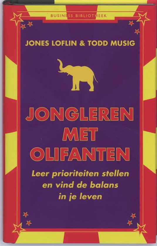 Cover van het boek 'Jongleren met olifanten' van T. Musig en J. Loflin