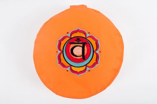 Om Namaste Ronde Meditatiekussen Chakra Collection - Oranje 2e Chakra van Om Namaste — afbeelding 2