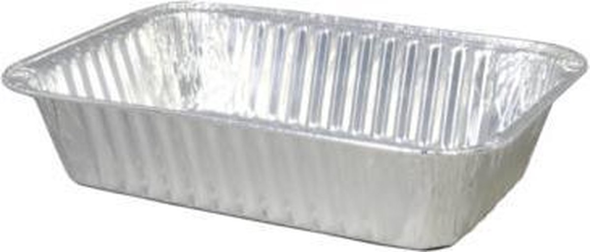 Rechthoekige aluminium wegwerp bakje 19,5x14x5 cm per 100 Alu - Kapsalon... | bol.com