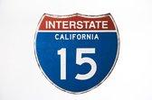 Signs-USA Interstate California - retro verkeersbord - 40 x 39 cm