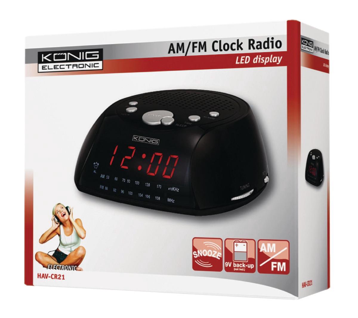 Clock Radio FM / AM Black