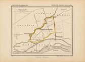 Historische kaart, plattegrond van gemeente Giessen Nieuwkerk in Zuid Holland uit 1867 door Kuyper van Kaartcadeau.com