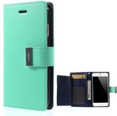 Goospery Luxe PU Leren Wallet iPhone 6(s) plus - Cyaan