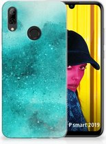 Huawei P Smart 2019 Uniek TPU Hoesje Painting Blue