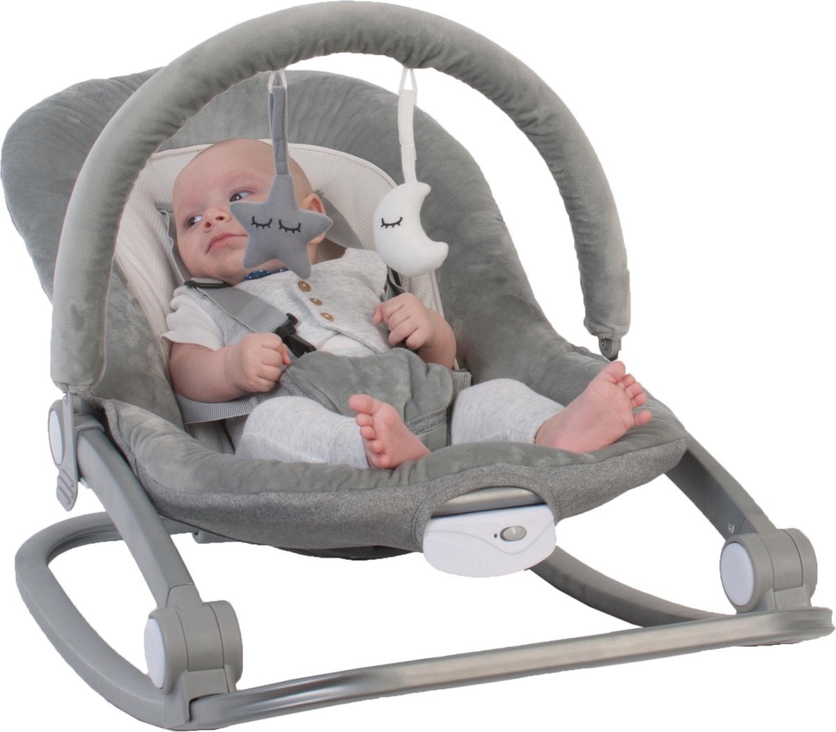 Bol.com Bo Jungle - Schommelstoel en zitje in 1 - Wipstoel - Bouncer - Baby tot kleuter - Tot max. 18 kg - Inclusief Speelboog e... aanbieding