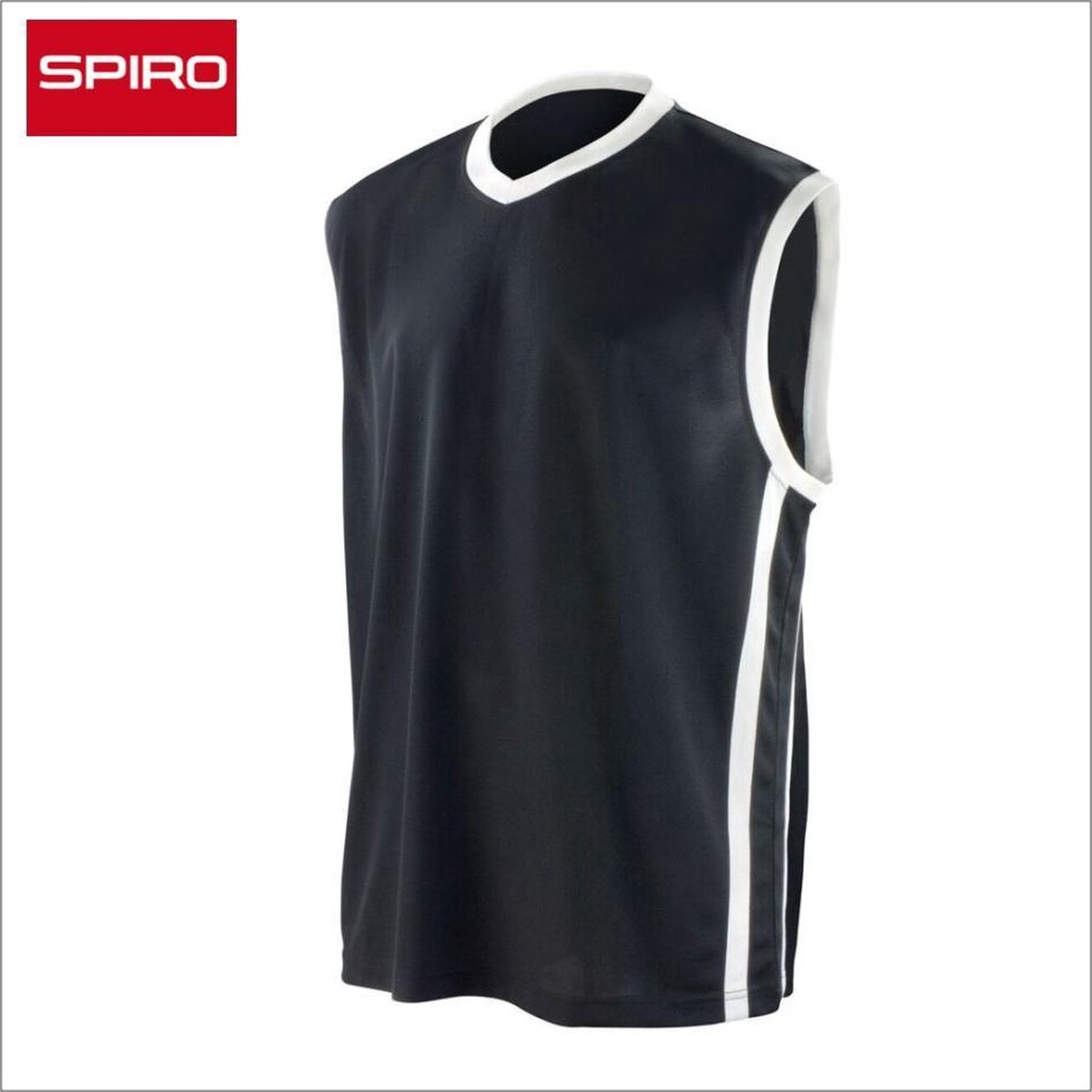 Spiro Basketball Shirt - maat XXL - zwart/wit