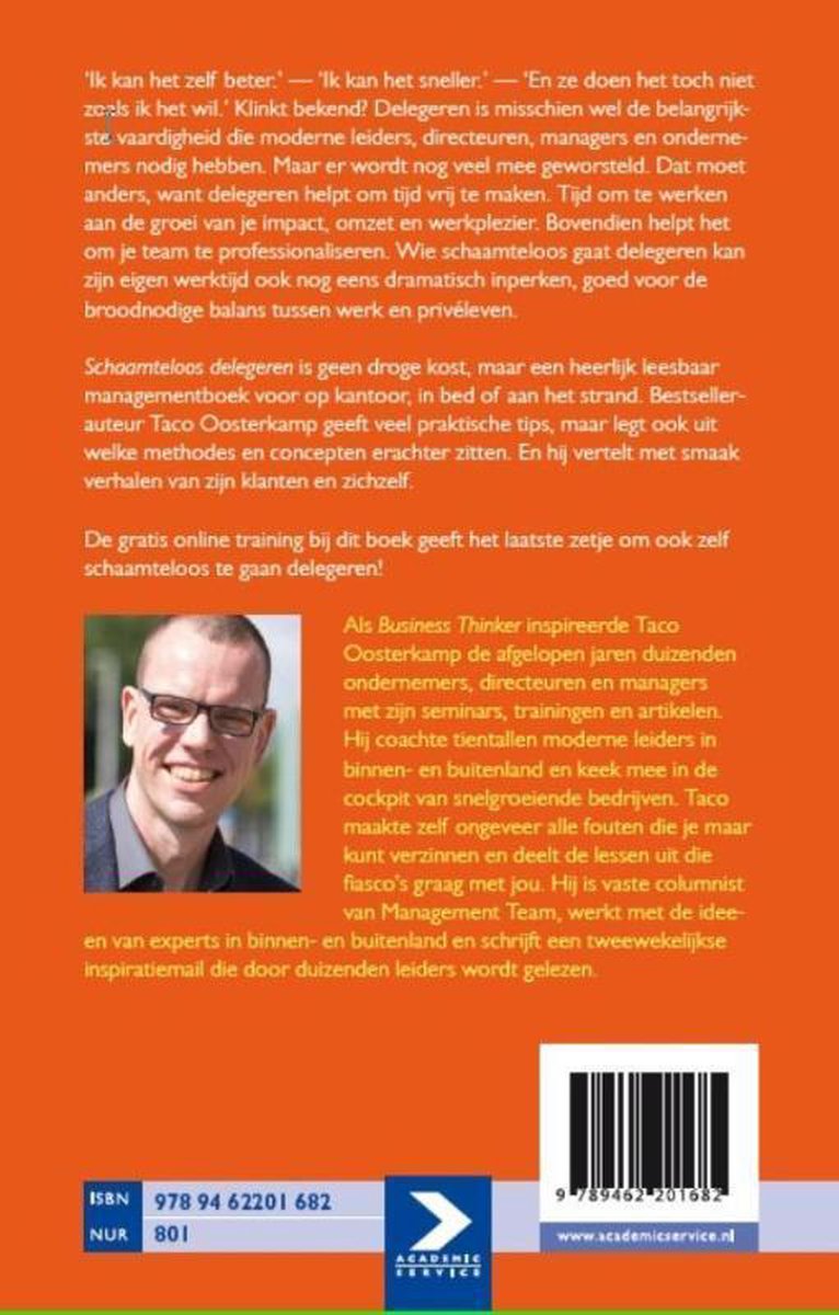 Schaamteloos delegeren - back cover