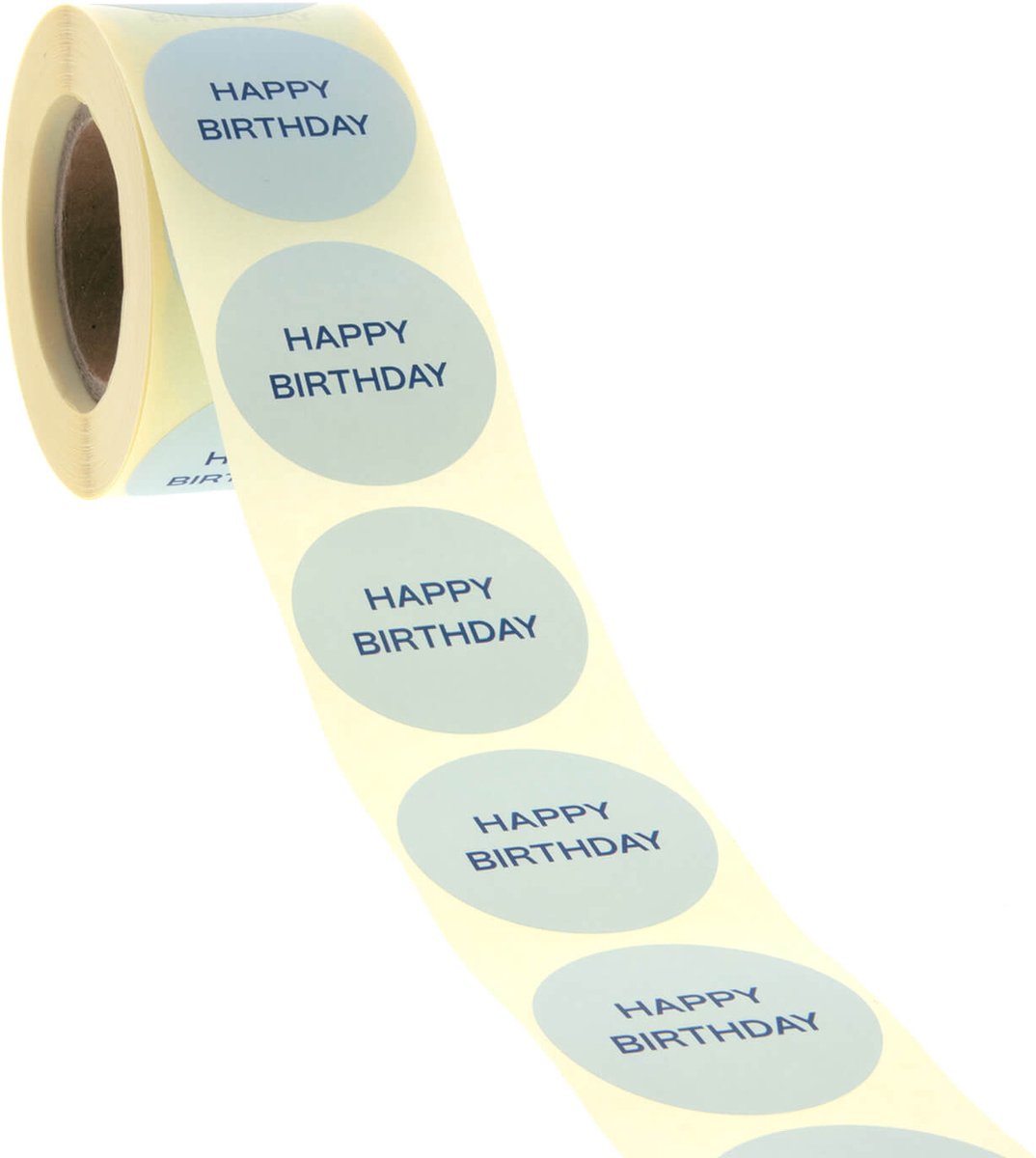 Cadeau stickers - 500 stuks - 'Happy Birthday' Blauw 40mm - Stickers volwassenen - Sluitstickers - Sluitzegel - Ronde stickers op rol