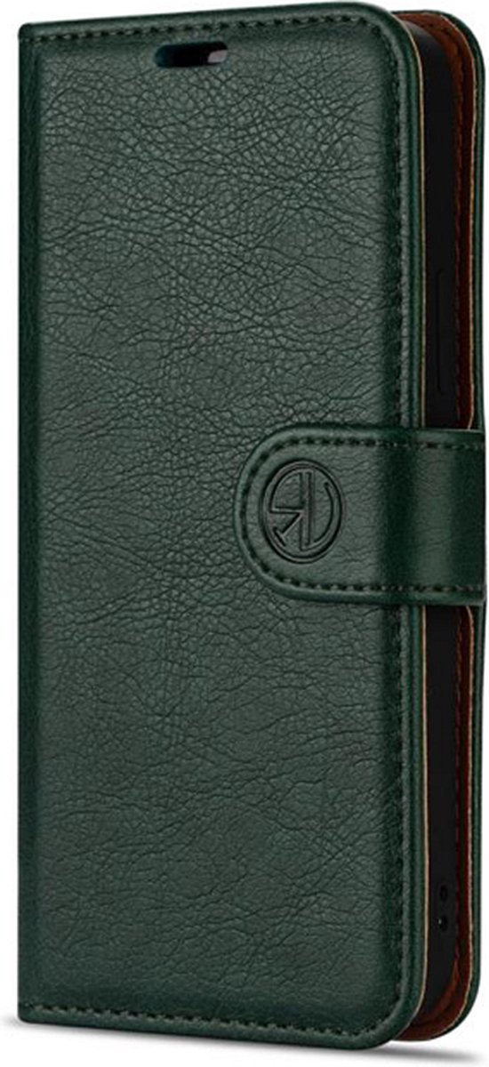 Hoesje Geschikt voor Hoesje Geschikt voor Apple iPhone 14 pro hoesje/Wallet case /L book case Portemonnee kaarthouder/ magneetflipje/ kleur Groen