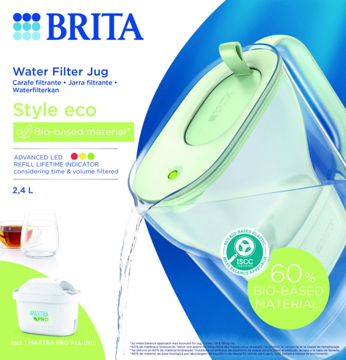 Carafe filtrante en verre Brita, 2,5 L, 1 Maxtra Pro All-in-1  waterfilterpatroon