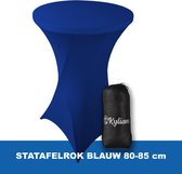 Statafelrok Blauw – ∅ 80-85 x 110 cm - Statafelhoes met Draagtas - Luxe Extra Dikke Stretch Sta Tafelrok voor Statafel – Kras- en Kreukvrije Hoes